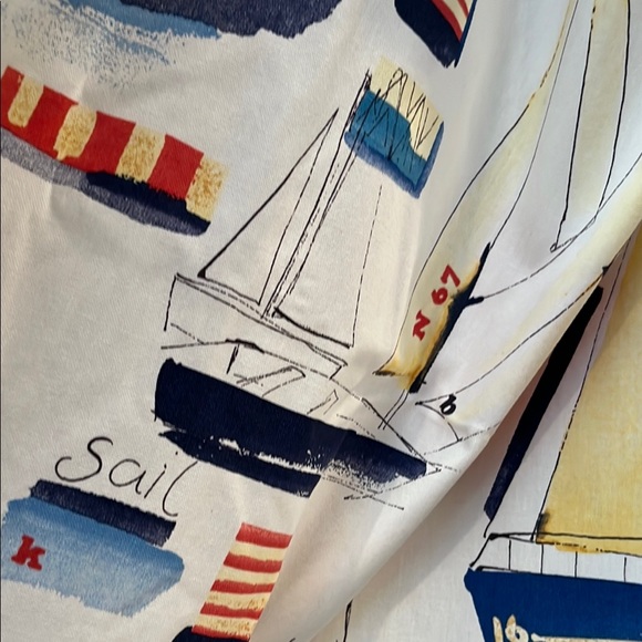 Nautical sailboat Americana boating shower curtain cotton - Picture 4 of 9